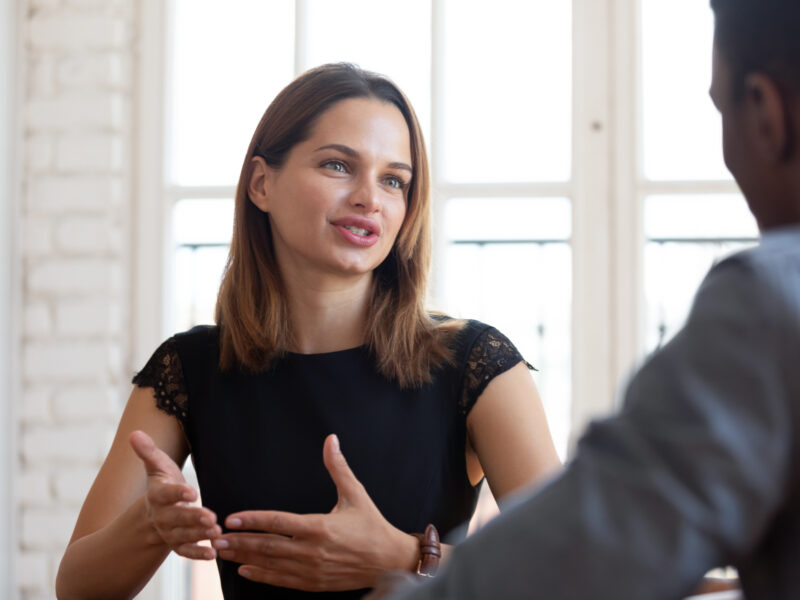 Head,Shot,Focus,On,Happy,Pleasant,Young,Female,Financial,Advisor